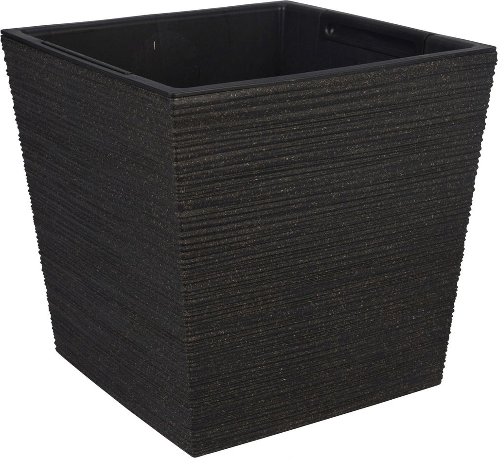 Pot de fleurs avec insert 24x23,5cm plastique 1 pièce noir Image du produit 