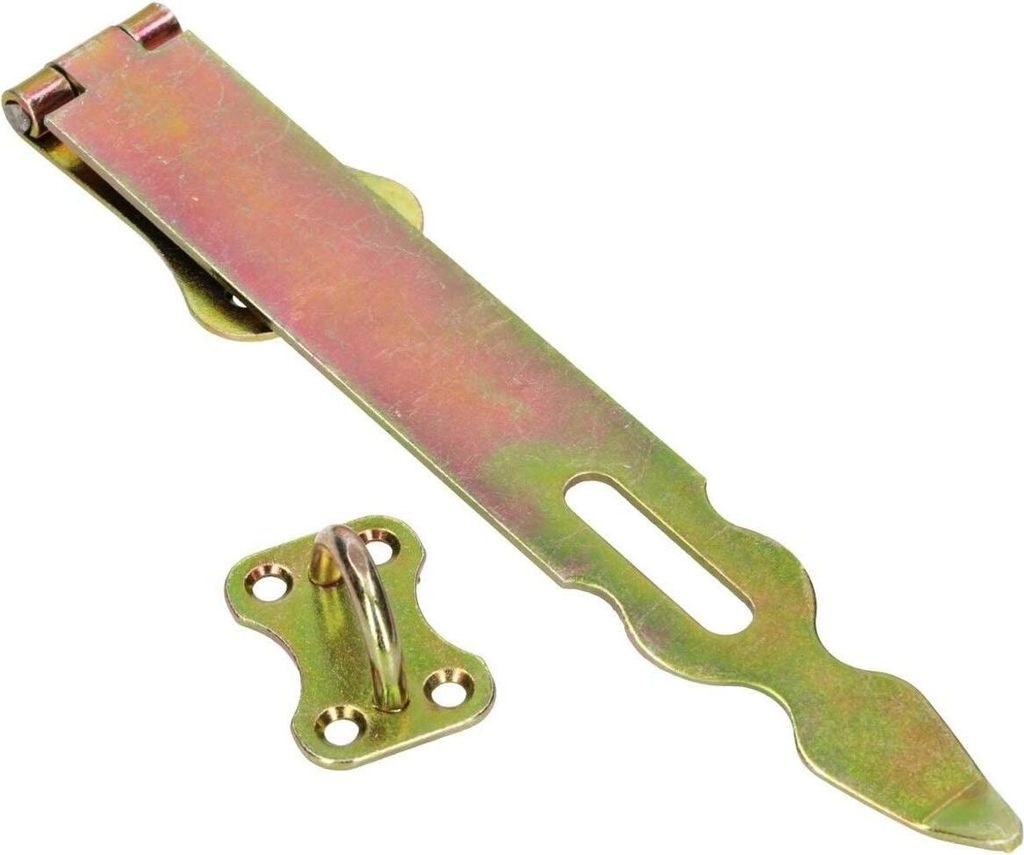 KOTARBAU Überfalle 250 mm Sicherheitsüberfalle Verzinkt Vorrichtung Vorhängeschloss Verschluss Stahl Gelb Türbeschlag Torbeschlag Überfalles...