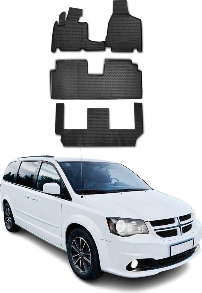 2008-2020 Dodge Grand Caravan vloermatten, TPE, zwart, Productafbeelding 