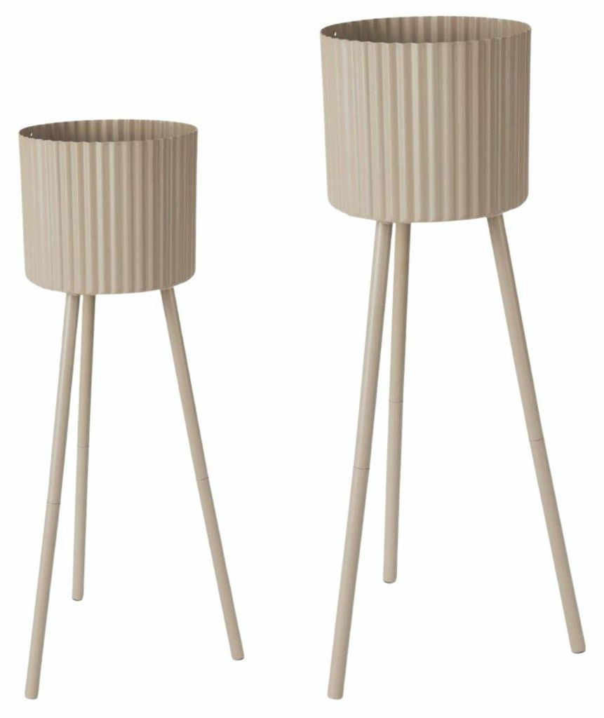 HOWHOMELY | Blumentopf - Pflanzgefäß - beige - 2er Set - Produktbild 