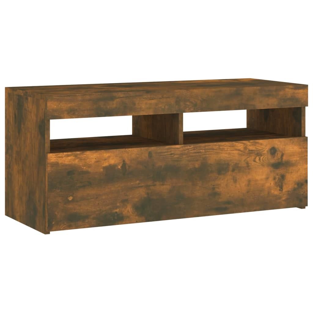 Maison Exclusive TV-Schrank mit LED-Leuchten Räuchereiche 90x35x40 cm