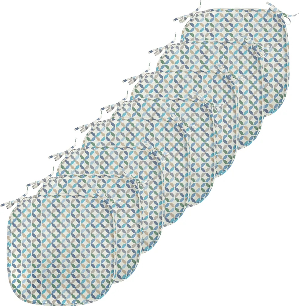Coussin de Siège Décoratif Imperméable avec Attaches 40x40cm - Set de 8