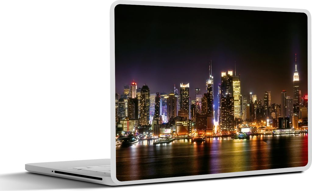 MuchoWow Laptop Aufkleber Sticker Cover New York - Skyline - Farben 36.5x27.5 cm - Laptop-Sticker