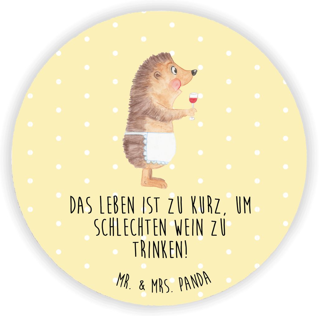 Mr. & Mrs. Panda Kühlschrankmagnet Igel Wein - Gelb Pastell - Geschenk, Weißwein, Rotwein, Weinliebhaber, Lustige Sprüche, Spruch, whiteboardmag...