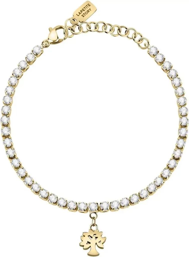 Bracciale placcato oro con cristalli Albero della Vita Famiglia LPS05ASF31