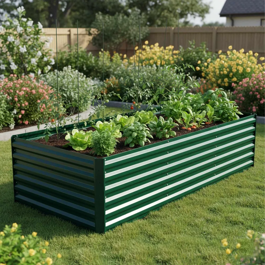 Potager de Jardin Géant en Acier Galvanisé 240cm - Structure Renforcée