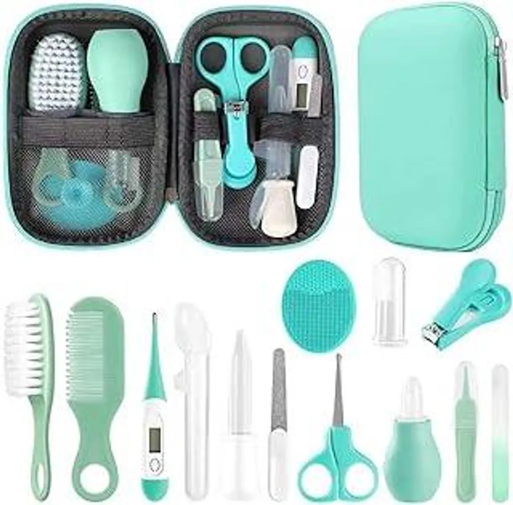 Kit Igiene Neonato Verde 14 in 1 | Regalo Nascita Completo