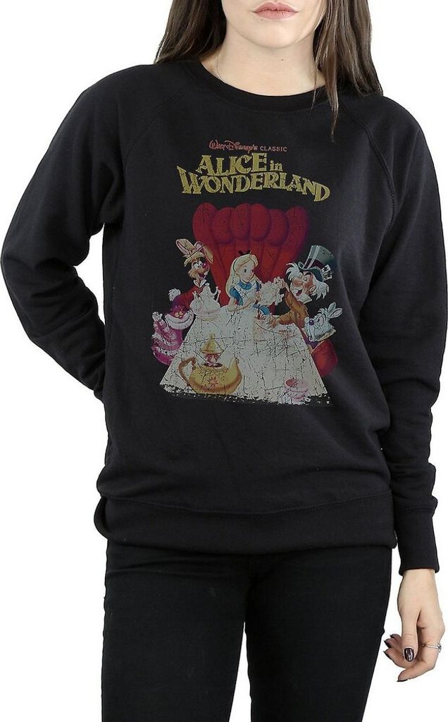 Alice In Wonderland - "Poster" Sweatshirt für Damen BI1101 (L) (Schwarz)