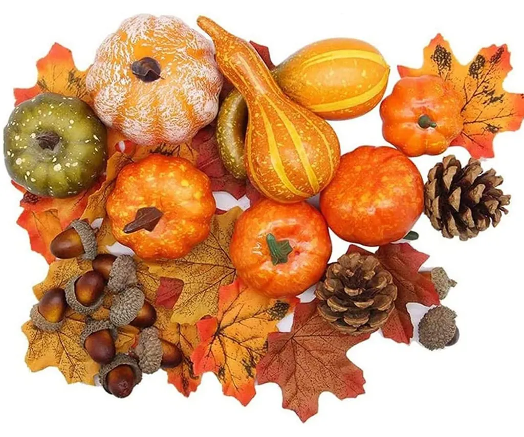 Kit de Décoration de Table Thanksgiving : Citrouilles et Accessoires