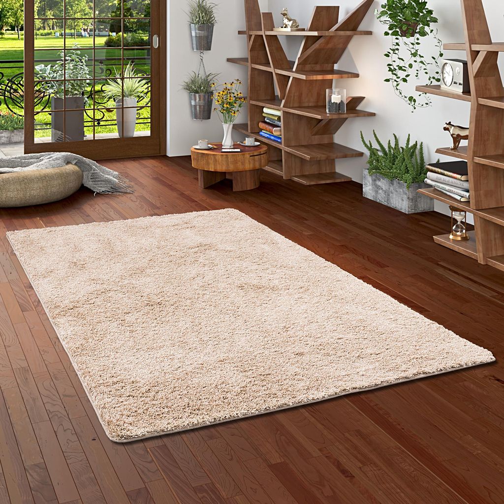 Hochflor Shaggy Teppich Luxus Feeling Mix Beige, Größe:200x250 cm