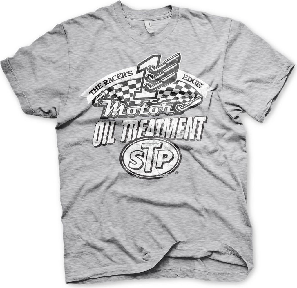 STP Oil Treatment Distressed T-Shirt - Medium - Heather-Grey