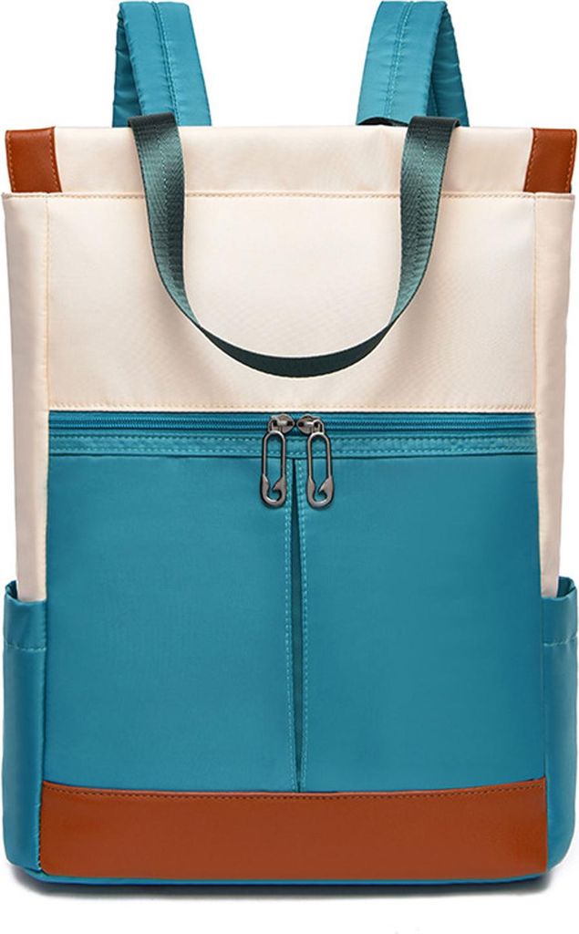 STILVORA Laptop-Taschen Damen, Oxford Rucksack Damen, Rucksack mit Farbkontrast, Handtasche und Rucksack 2in1, Stylischer Rucksack für Frauen, Grün