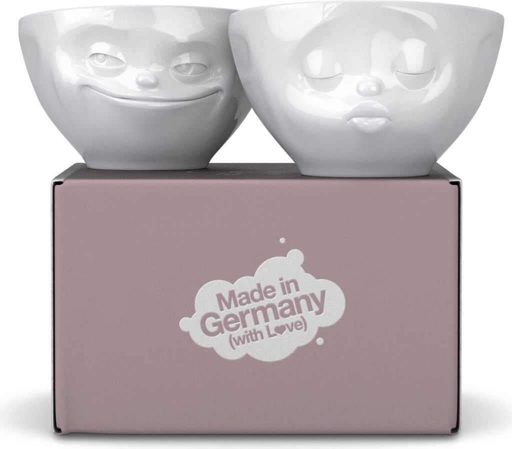 FIFTYEIGHT Schälchen-Set 200ml - Grinsend & Küssend weiß Produktbild 