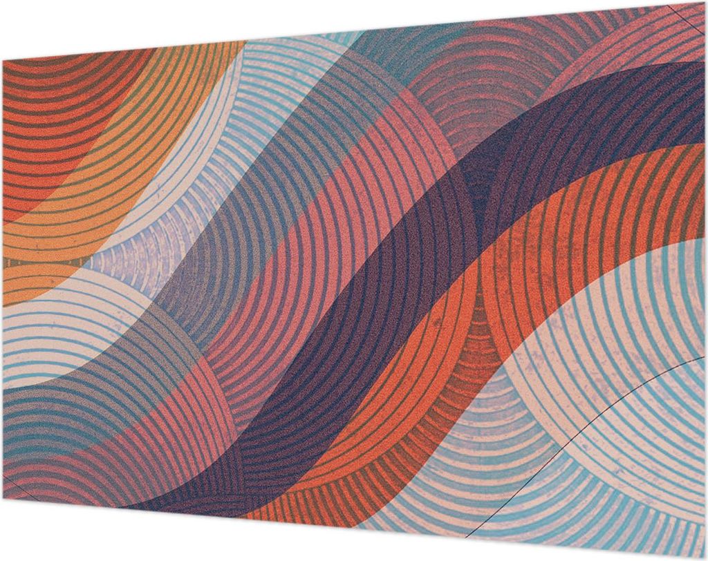 Wandtapete - Dekorative Tapete für Wohnzimmer- Tapetenfolie für Wanddekoration - 104x70 cm - Bunte Wellen