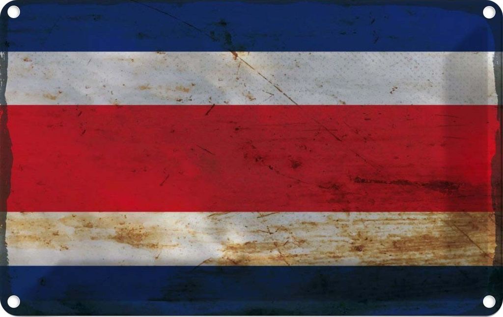 vianmo Blechschild 12x18 cm Costa Rica Rost Amerika USA Flagge Fahne Wappen