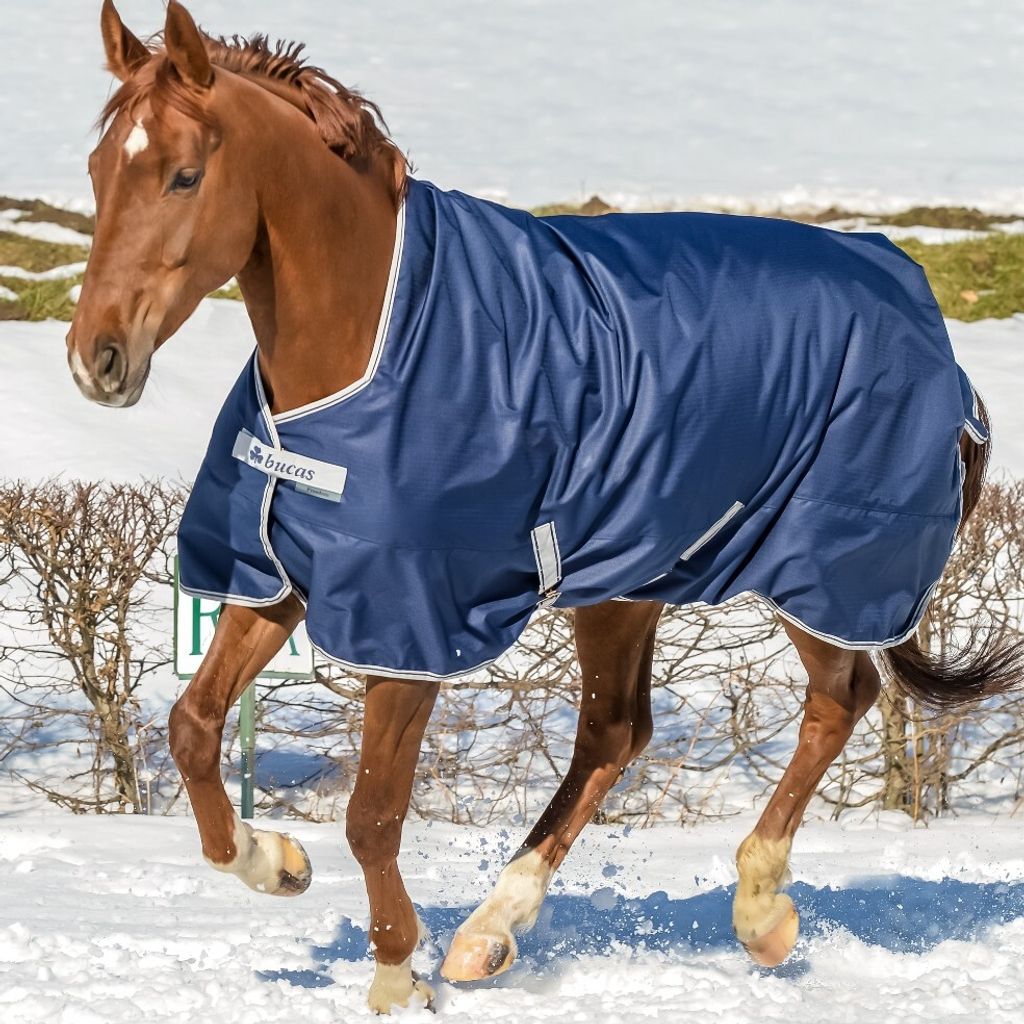 Bucas Outdoordecke 150g Freedom Turnout High Neck Weidedecke Navy/Silver 165