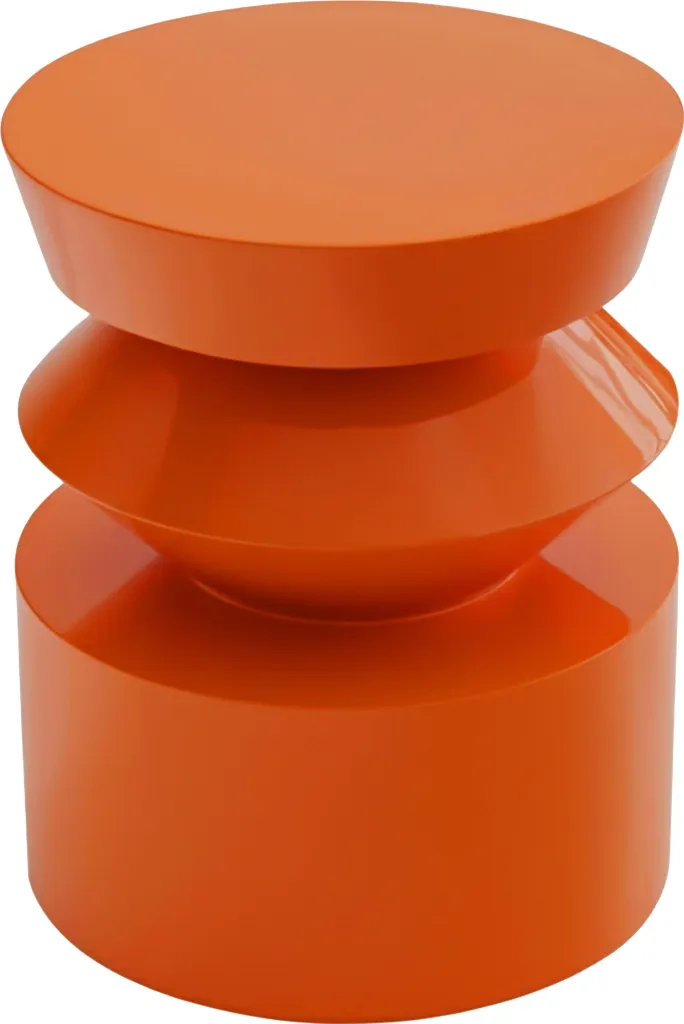Tavolino laccato arancione, diametro 40 cm - Oviala Agatha - 1