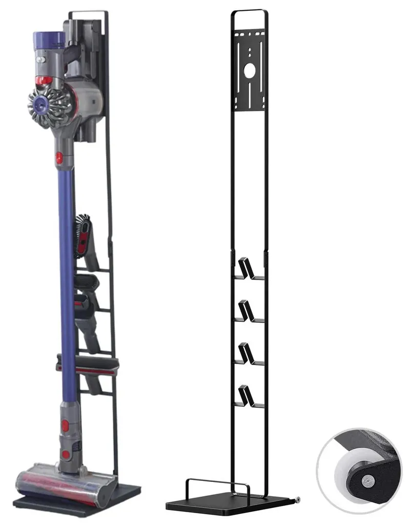 Support aspirateur sans perçage avec porte-accessoires et socle mobile