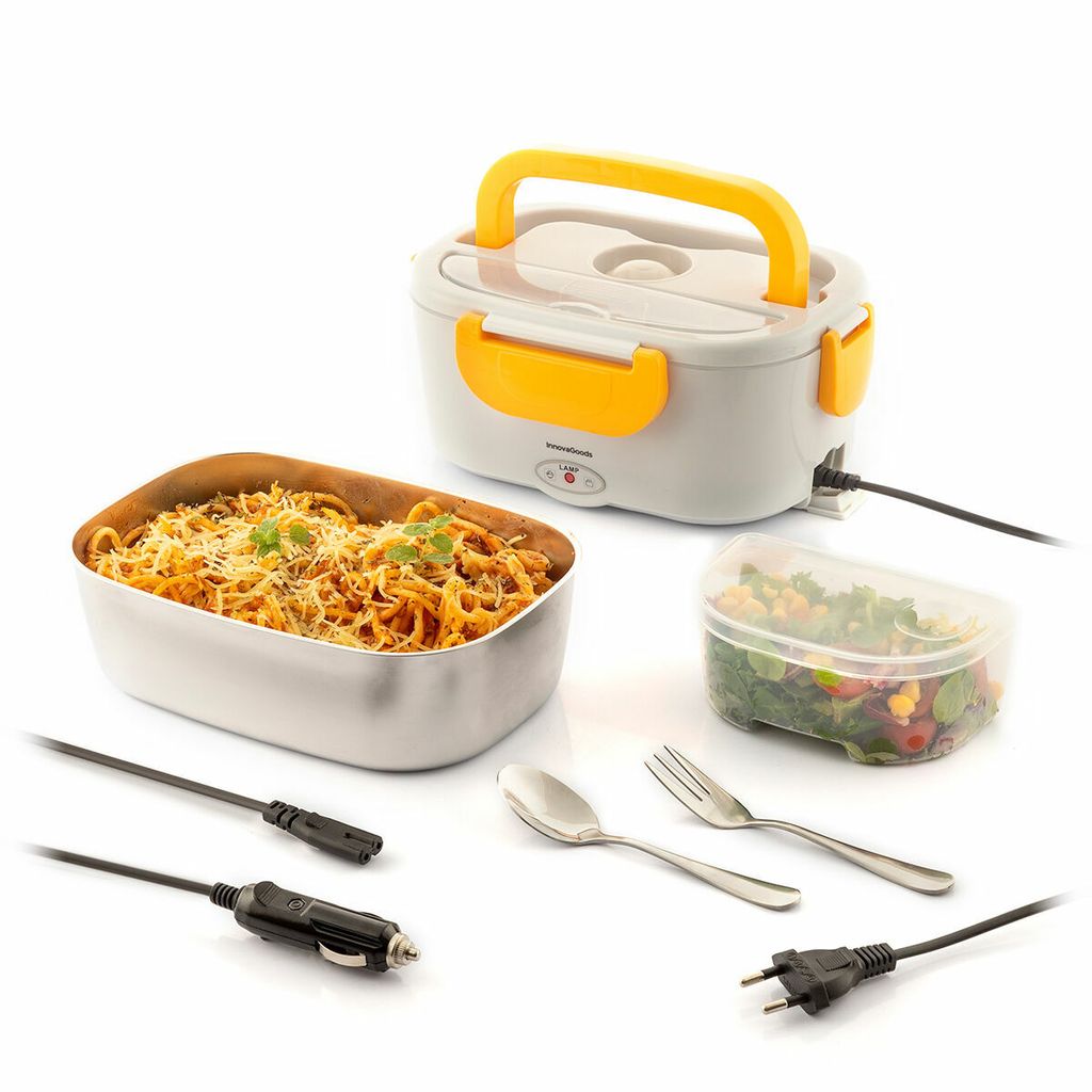 InnovaGoods 2 in 1 Elektrische Lunch Box für Auto, LKW und Arbeit 60W, Kapazität 1,5L, Max. Temperatur 90 oC, Safe Lock, Dampfventil, Inklusiv...