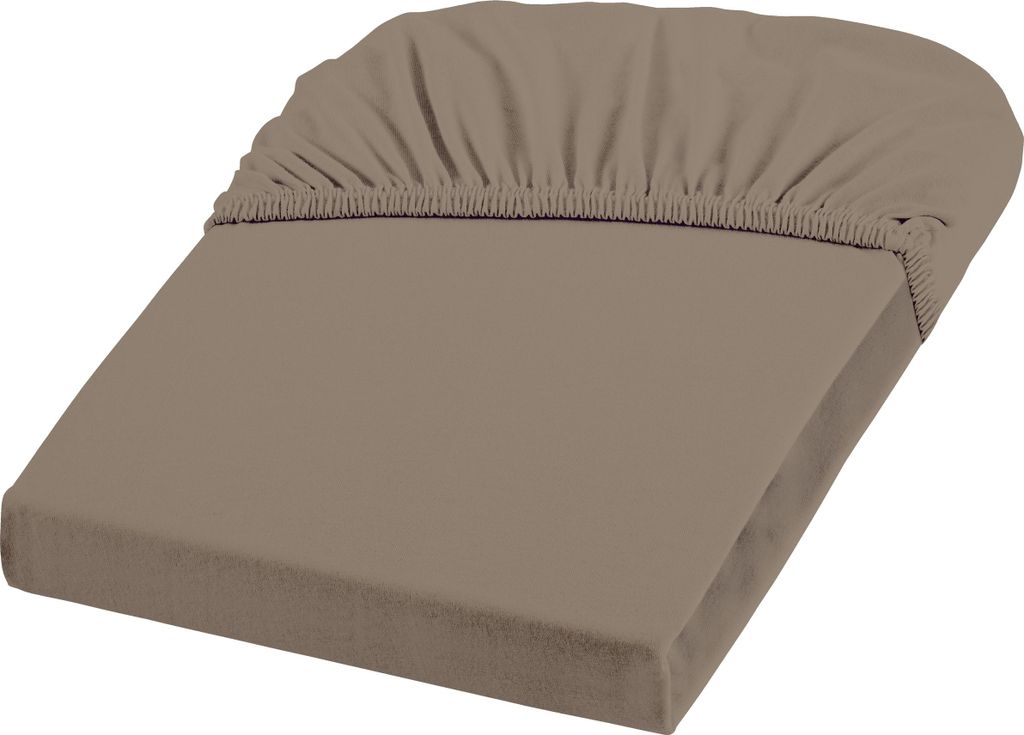 Jenny C Single Jersey Spannbettlaken Taupe 150 x 200 cm