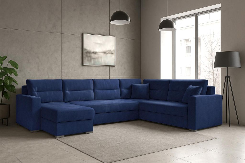 Couchgarnitur Ecksofa Sofa Sofagarnitur Captain U mit Schlaffunktion Wohnlandschaft Kronos 9