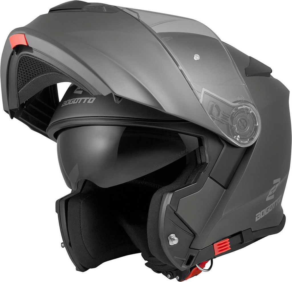 Casco plegable para motocicleta Bogotto V271, color gris Imagen del producto 