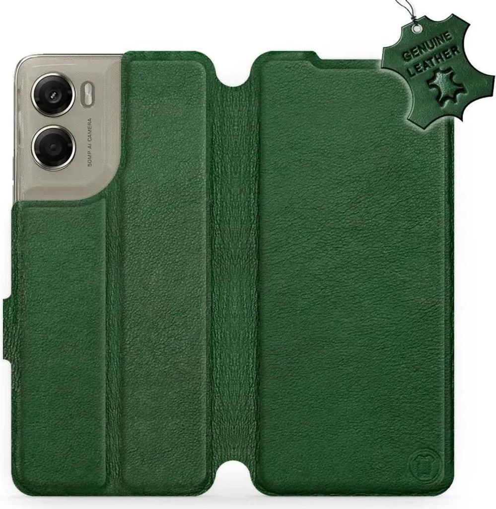 Echtleder Handyhülle für Motorola Moto G06 4G / Motorola Moto G06 Power 4G, Mobiwear Leather, Grün