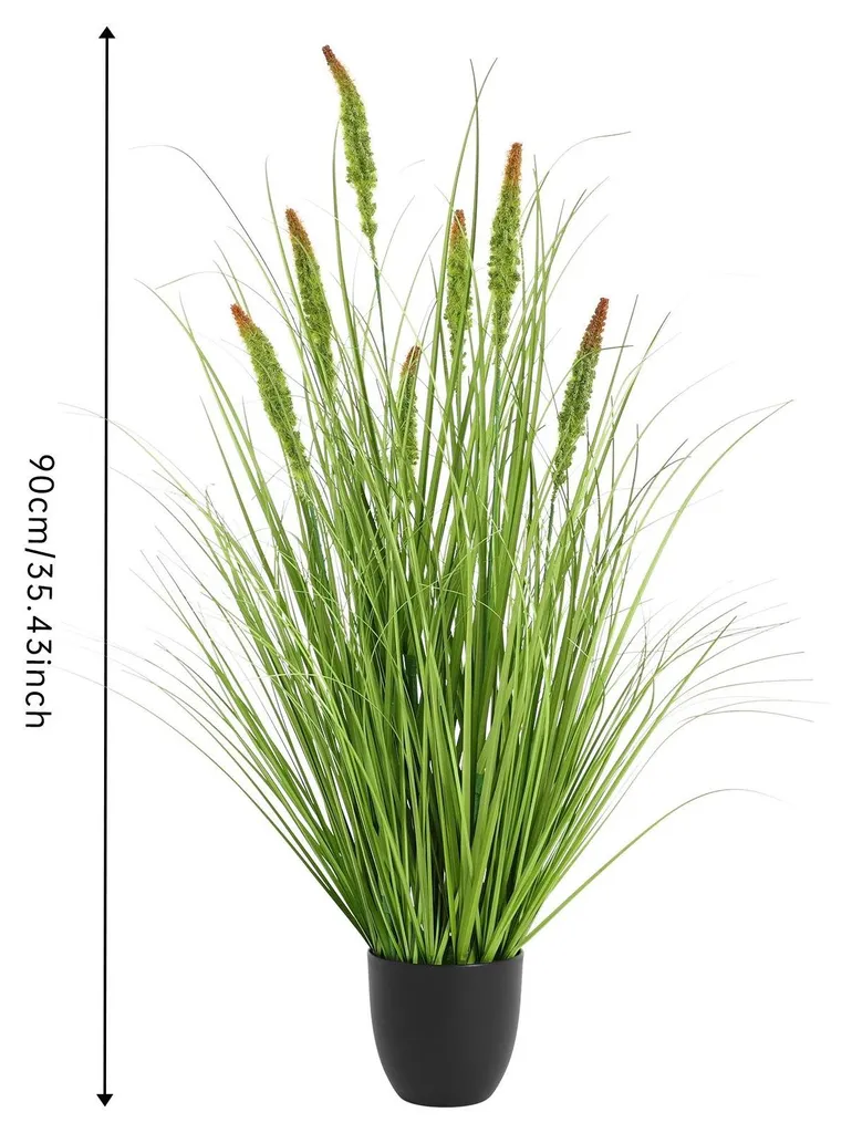 Herbe artificielle queue de chat 150 cm sans entretien pointe rouge