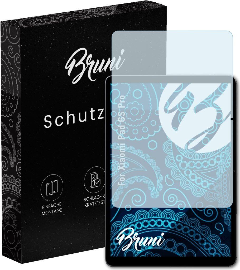 Bruni Basics-Clear 2x Schutzfolie kompatibel mit Xiaomi Pad 6S Pro Folie