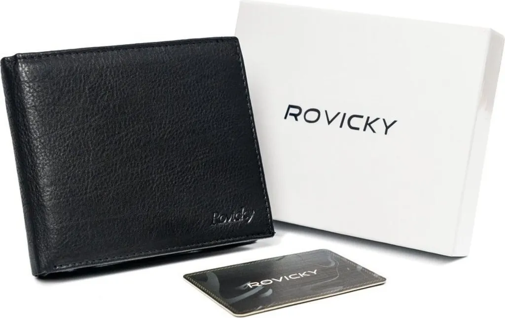 Portafoglio Rovicky Orizzontale in Pelle Premium con RFID e Zip