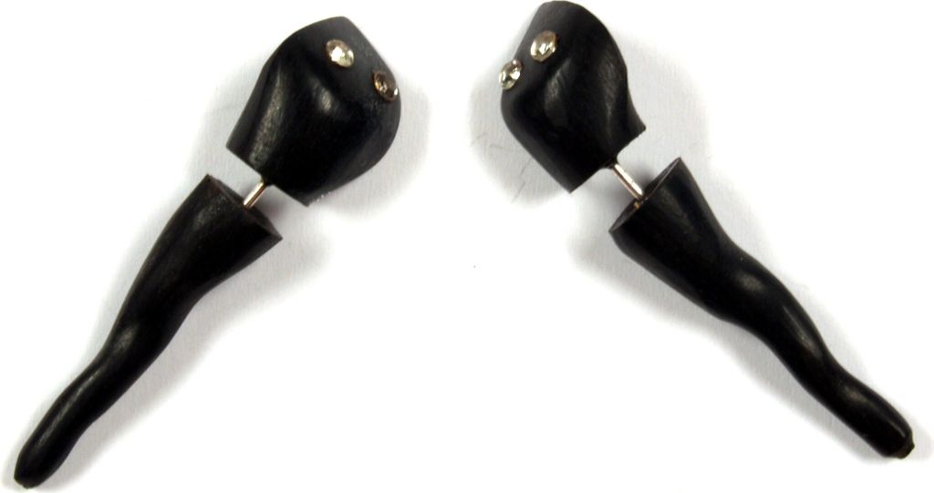 Tribal Holzohrring, Holzspirale, Fake Piercing, Plug - Modell 45, Braun, Ohrringe + Ohrstecker Modeschmuck