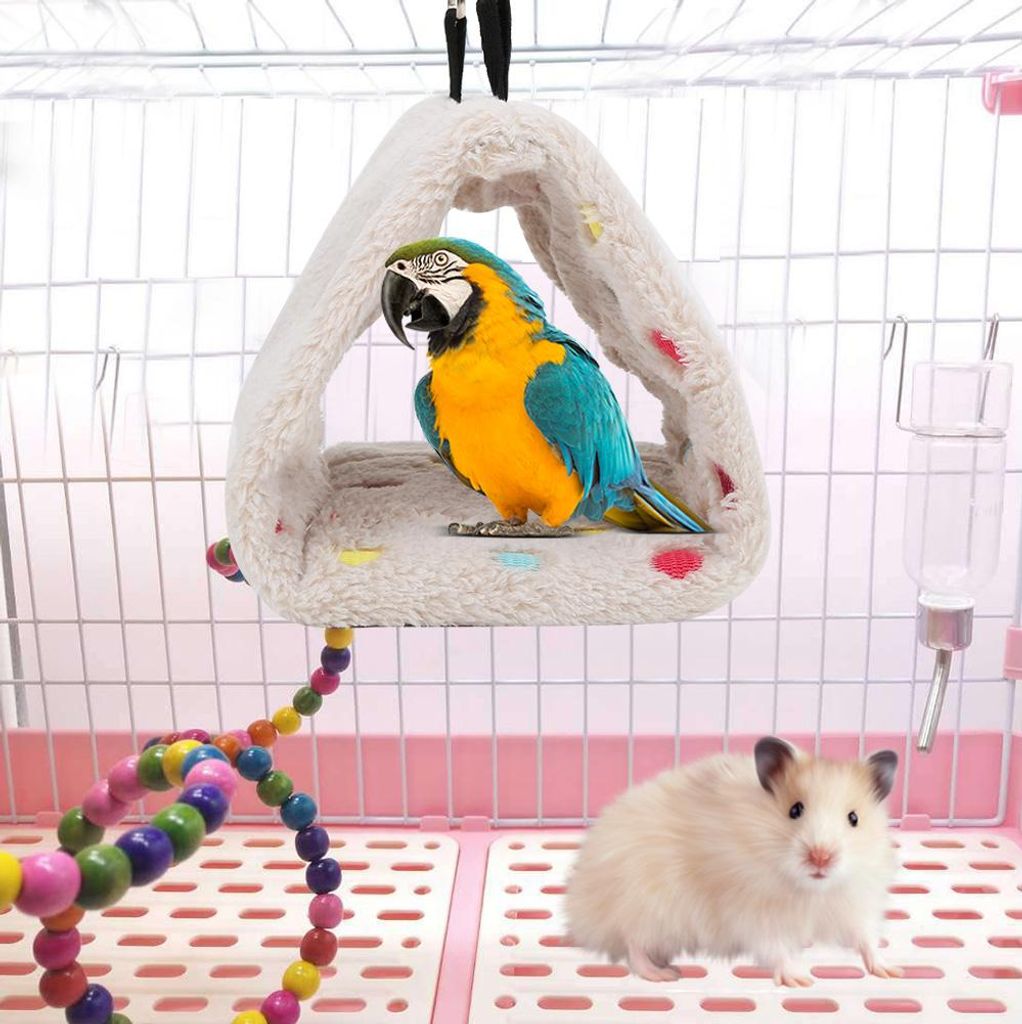 Plüsch Hamster Hängematte Warm Hängende Nest für kleine Haustiere Papageien Myna Zucker Glider BirdsS