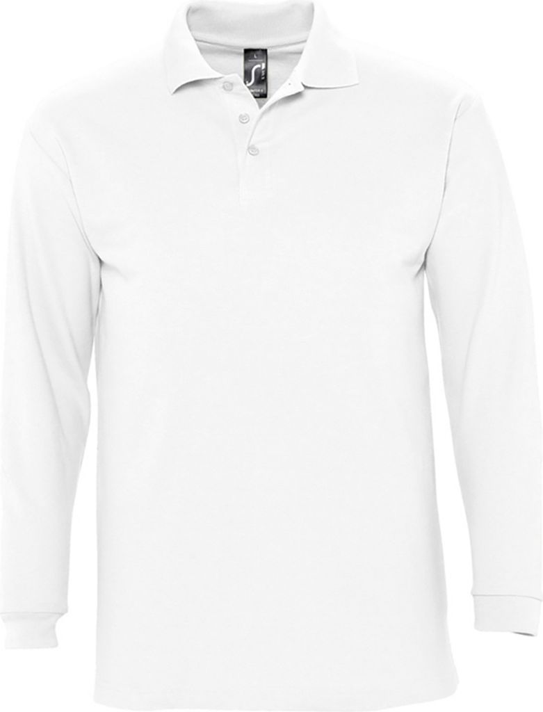 SOLS Herren Winter II Pique Langarm-Shirt / Polo-Shirt, Langarm PC329 (3XL) (Weiß)