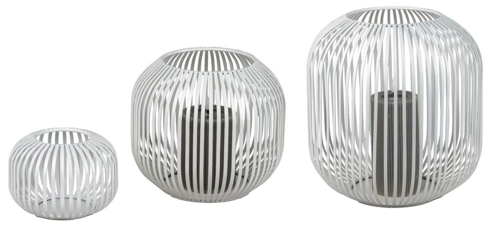 3er Set Windlichter Wili Stäbe in Kugelform 10 + 18 + 26cm Produktbild 