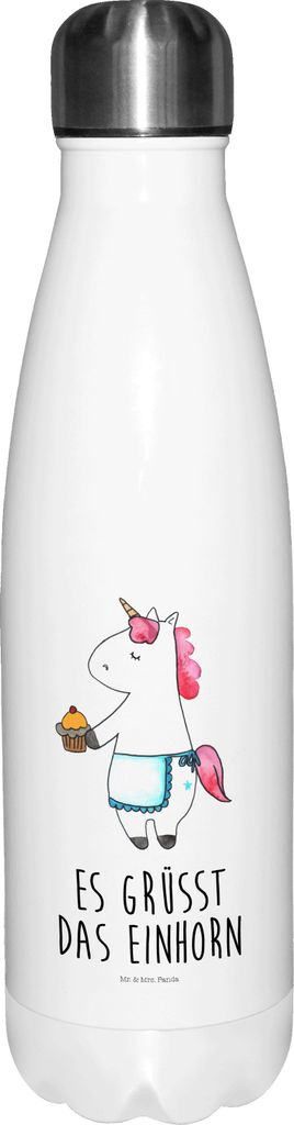 Mr. & Mrs. Panda Trinkflasche Einhorn Muffin - Weiß - Geschenk, Geburtstag, Isoliert, trinkflaschen, Grüße, Wasserflasche, Thermos, Liebesgrüß...