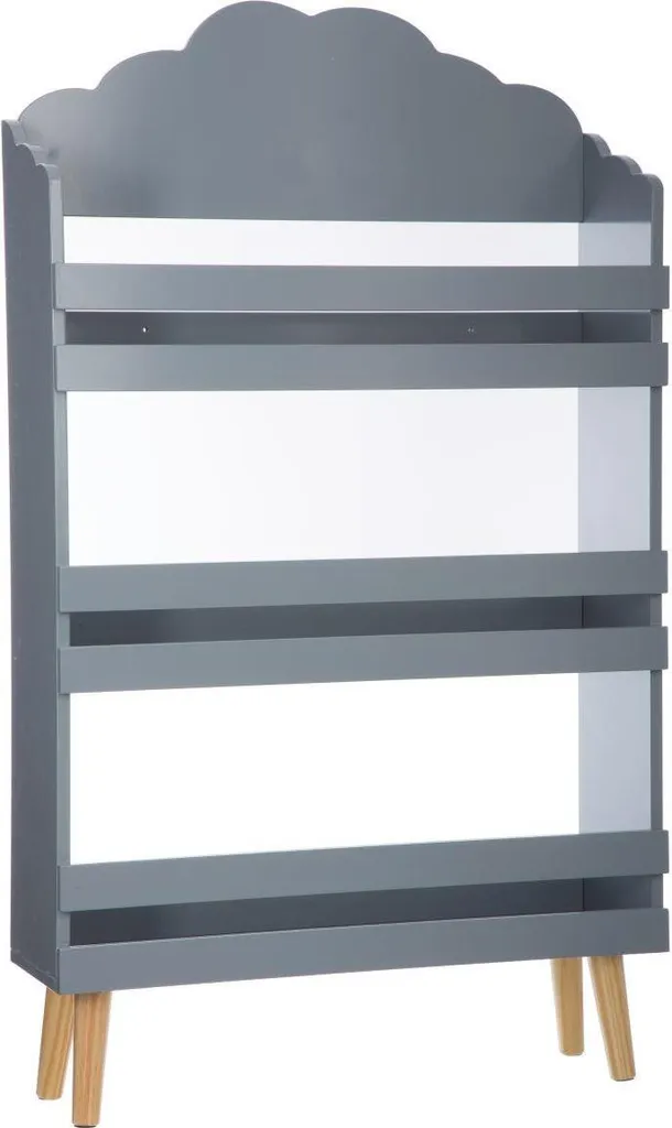 Petit meuble de rangement livres enfant gris nuage Atmosphera