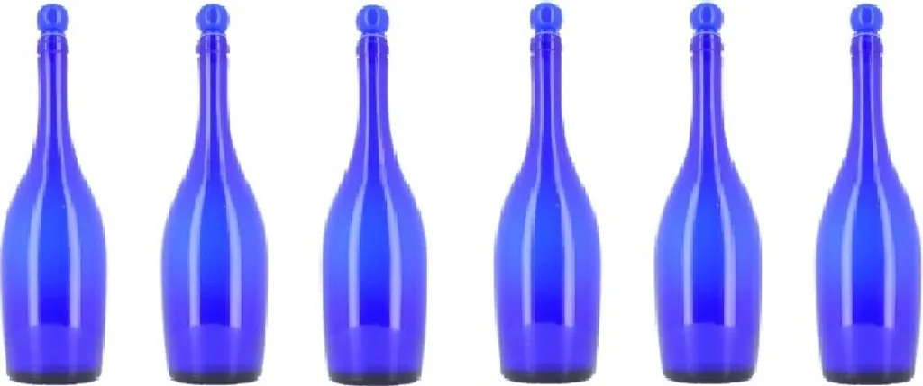 BELLEROFONTE Bottiglia di vetro blu per acqua 750 ml con tappo a pressione, 6 pezzi