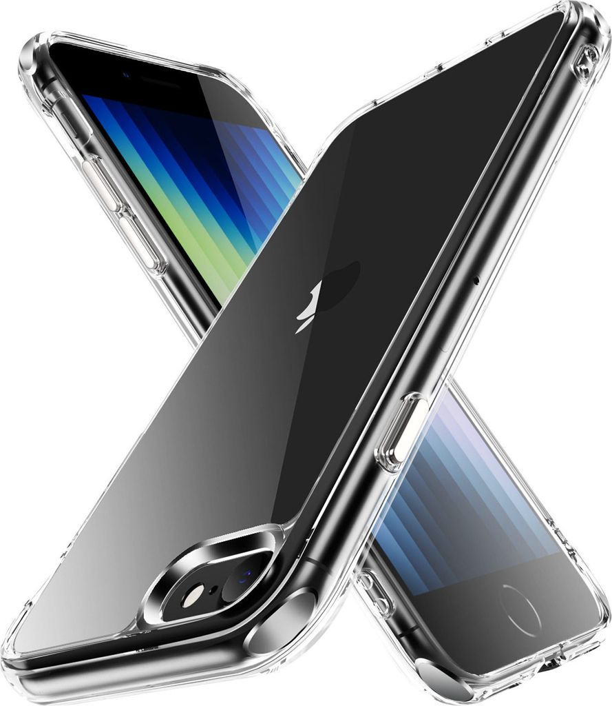 iPhone SE 2022 Hülle, Kristall Klar PC Hartschale TPU Bumper Ecke Kante Stoßfest Schutzhülle für iPhone SE 2020 / SE 2022