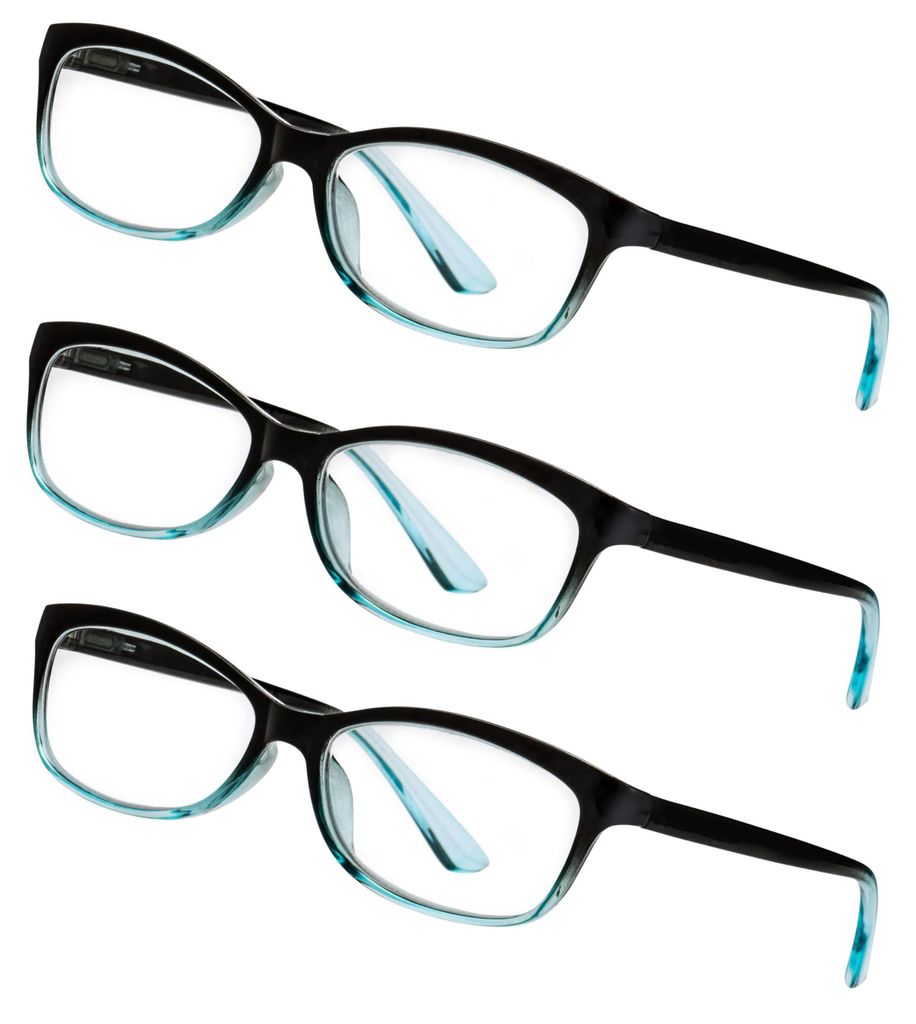 LEXXOO 3er-Set Lesebrillen Blau-Schwarz, +1,5 dpt, Produktbild 