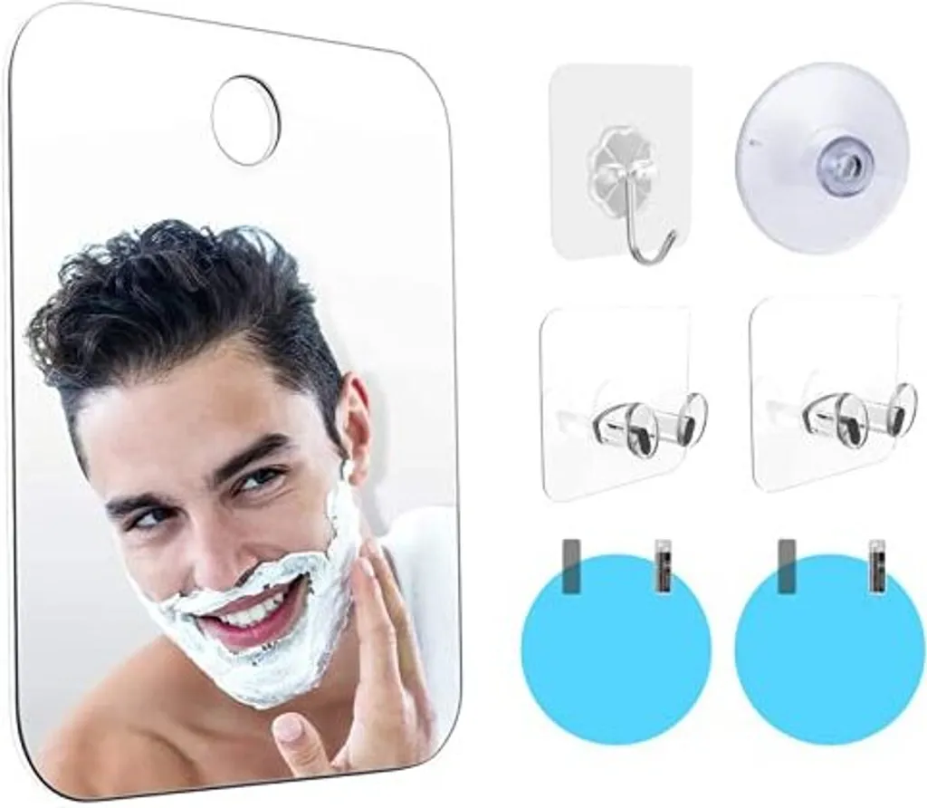 Specchio da Doccia Portatile con Ventosa: Trucco e Barba Senza Nebbia