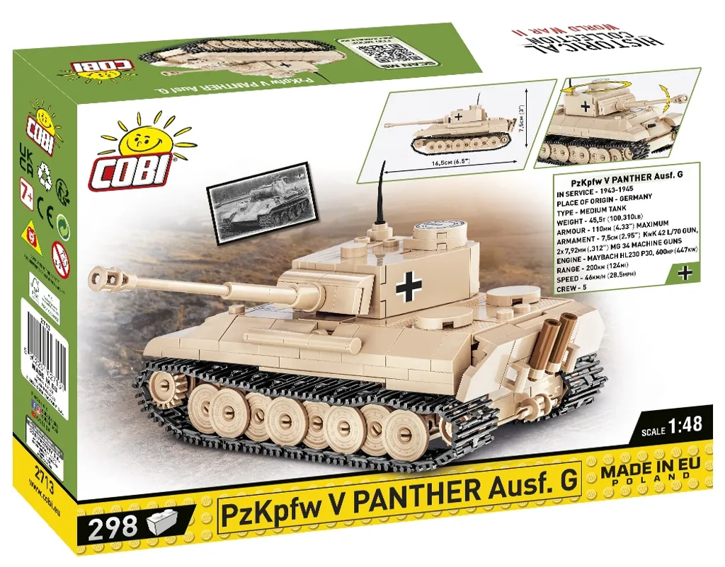 Cadeau Passionné Histoire : Char Panzer V Panther G COBI 308 Briques
