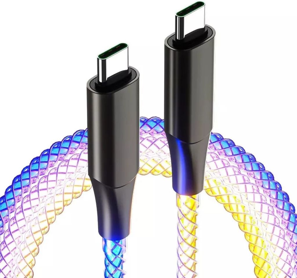 USB-C LED RGB leuchtendes Kabel 60W Schnellladekabel Produktbild 