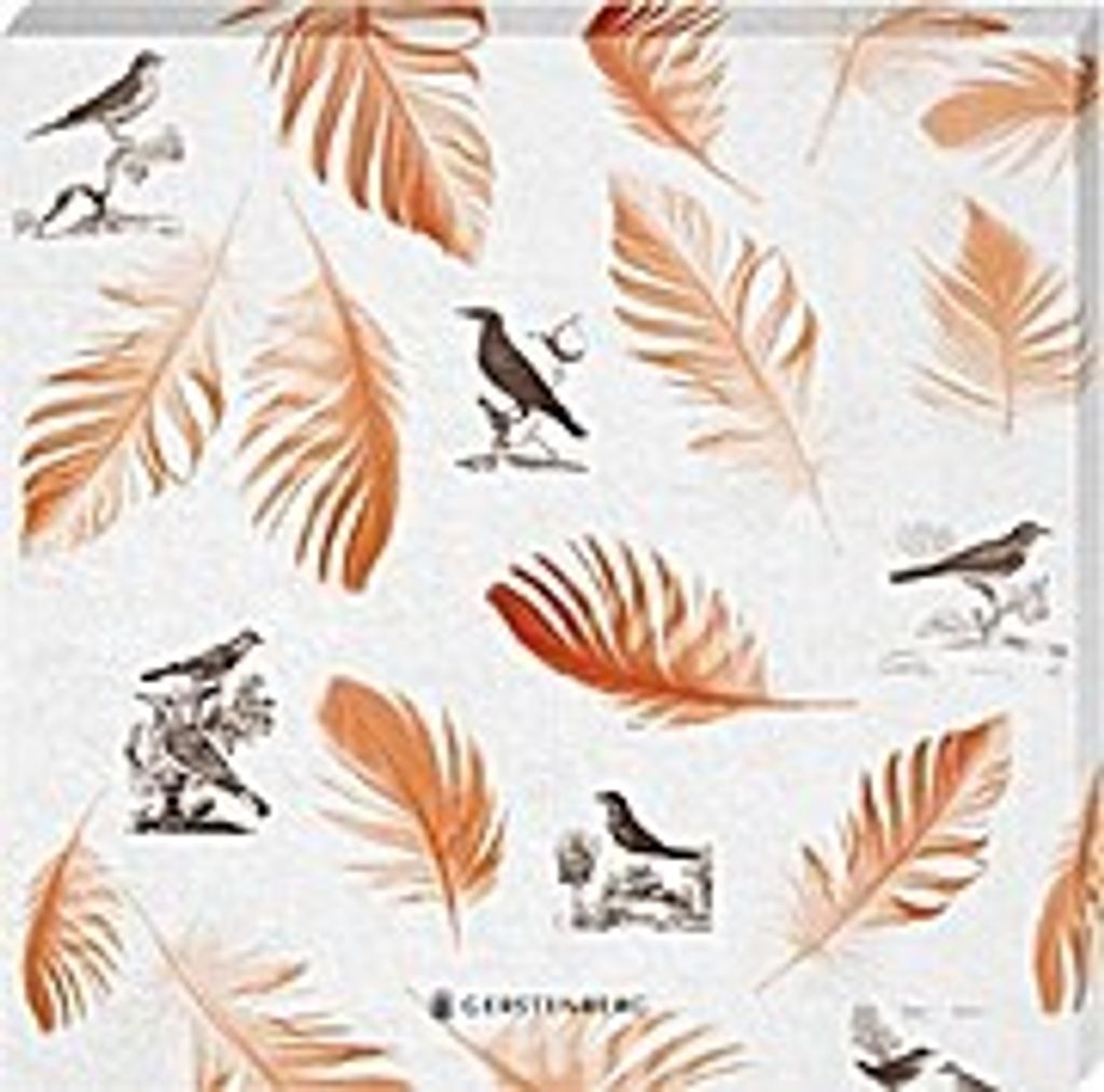 Pasta für Nachtigallen Untersetzer - Motiv Orange Federn (2er Set)