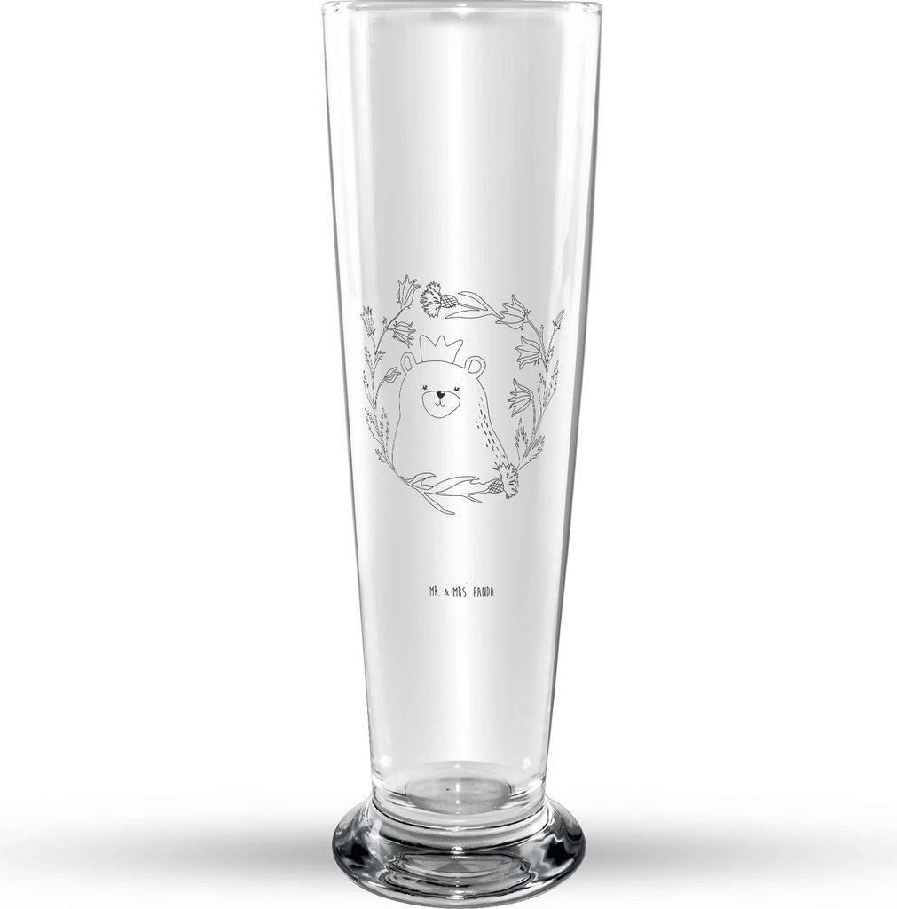 Mr. & Mrs. Panda Bierglas Bär Königin - Transparent - Geschenk, Beste Mama, Glasbierglas, Mutter, Glasbecher, Bier Glas, Bierbecher, Muttertag, M...