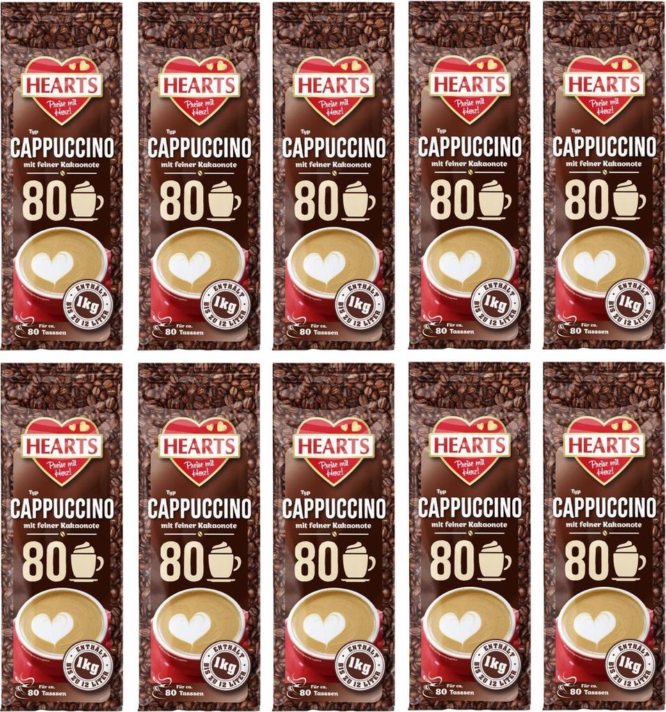 HEARTS Cappuccino mit feiner Kakaonote 40 x 1kg - Produktbild 