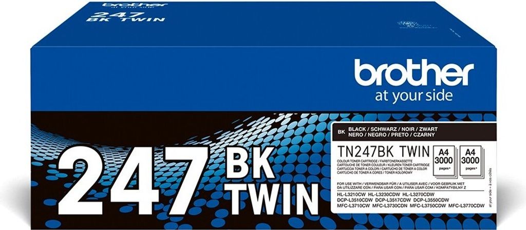 Brother TN247BK TWIN - 2 balení - vysoká výtěžnost - černá Obrázek produktu 