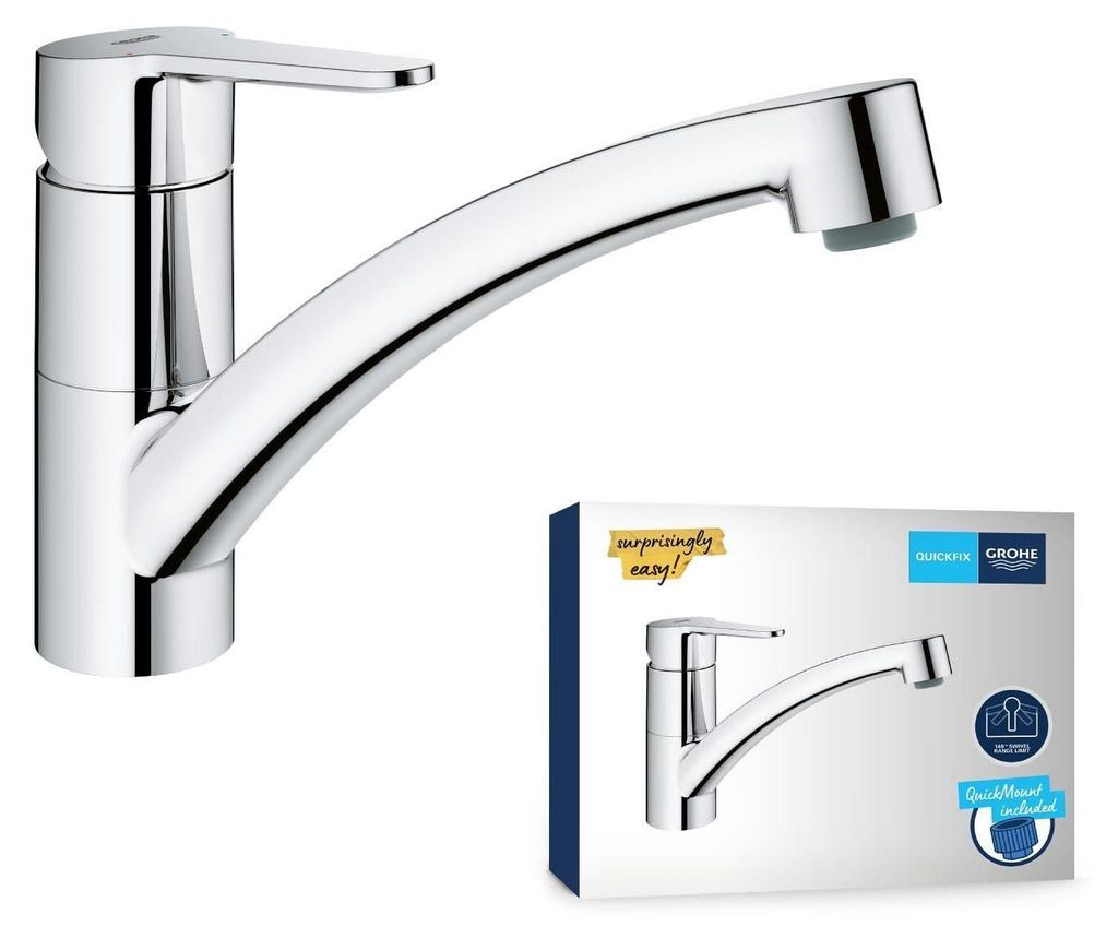 GROHE Start Eco Küchenarmatur flacher Auslauf chrom Produktbild 