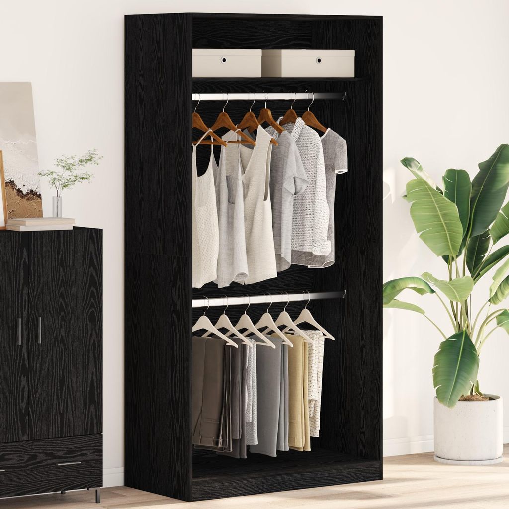 vidaXL Armoire avec étagère noir aspect chêne 100 x 50 x Image du produit 