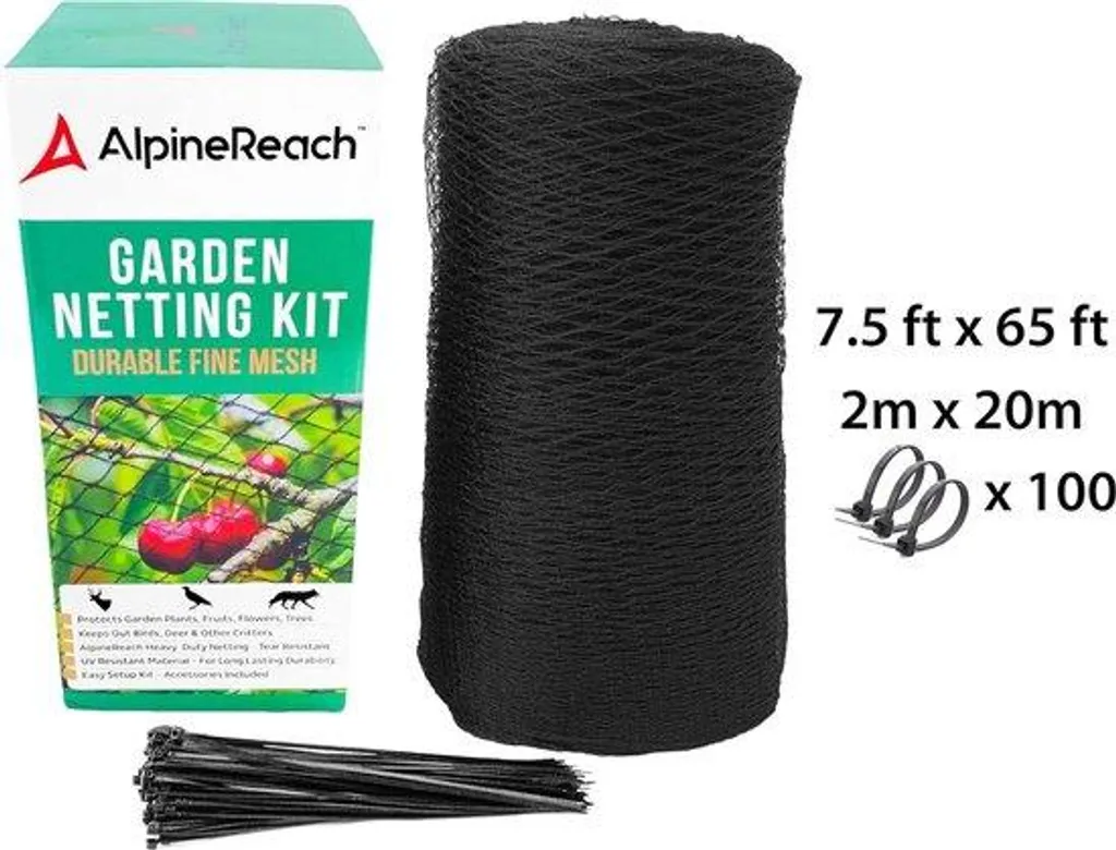 Filet de protection pour arbres fruitiers et potager - Maille noire 2x20m