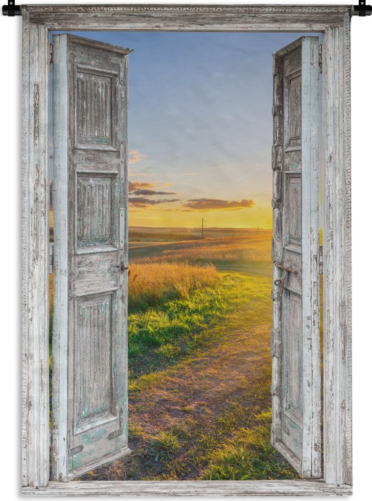 MuchoWow Wandteppich Wandbehang Aussicht - Landschaft - Landschaft - Sonne 120x180 cm Tapisserie Dekoration Wandtuch - Schlafzimmer - Dekoratione...